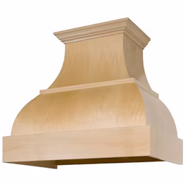 The B Series Hood by Lafata Cabinets is a new style mantle hood custom made in Michigan. A solid wooden ornate display with a large arc for a quality look.