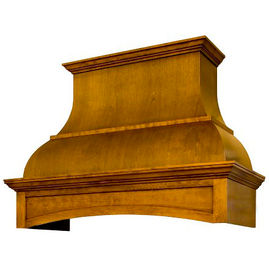 The BDP2 Wide Series Hood by Lafata Cabinets is a new style mantle hood custom made in Michigan. A solid wooden ornate display with a large arc for a quality look.